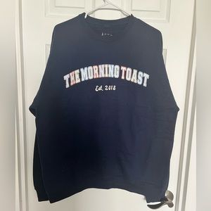 Navy blue The Morning Toast crewneck sweatshirt size XL with colorful lettering
